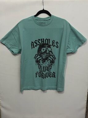Assholes Live Forever Graphic Tee - Seafoam Green XL